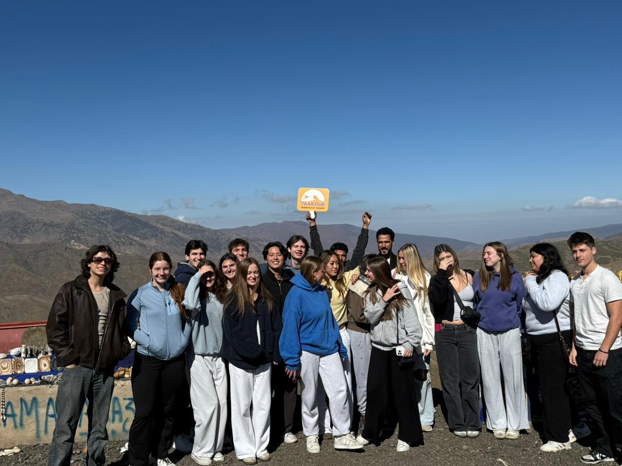 Students group in the High Atlas Mountains