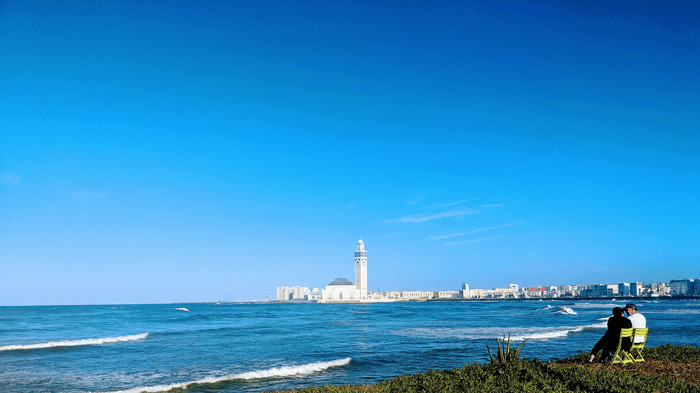 Beautiful view of Hassan II mosque in Casablanca