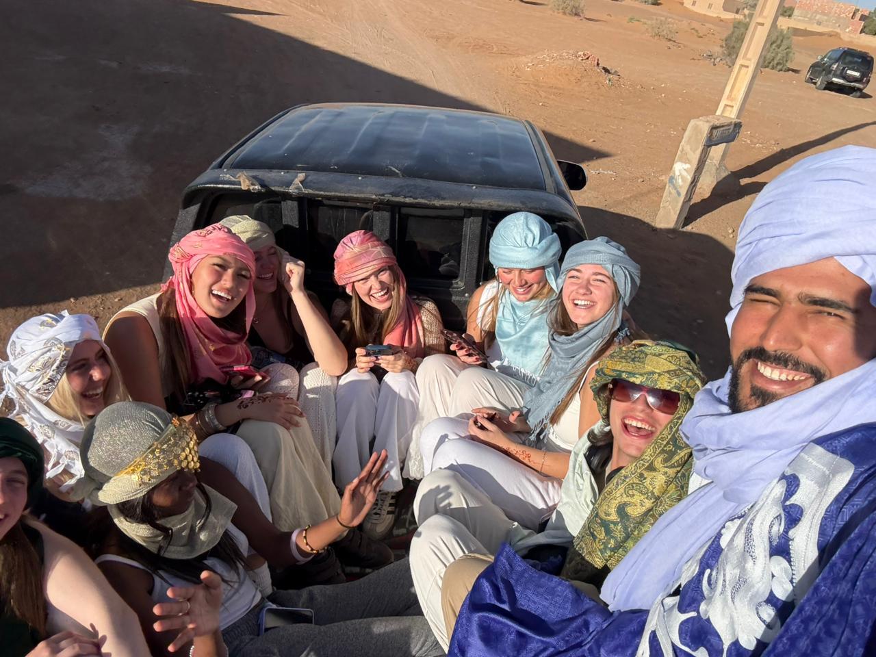 Fun group selfie during 4x4 journey