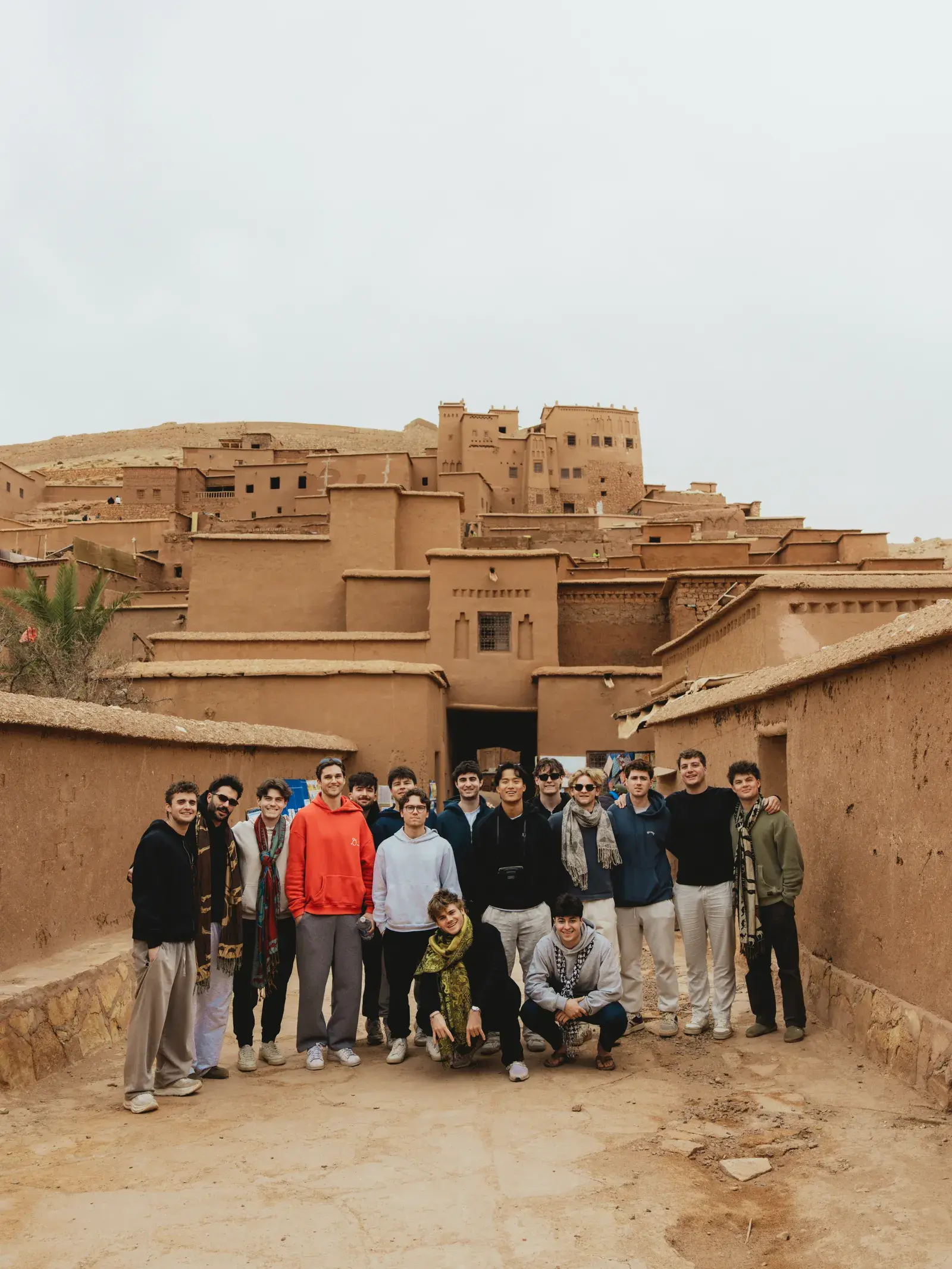 Student group inside the ancient Ait Ben Haddou kasbah